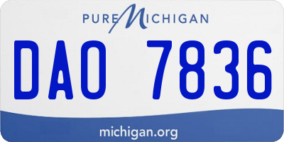 MI license plate DAO7836