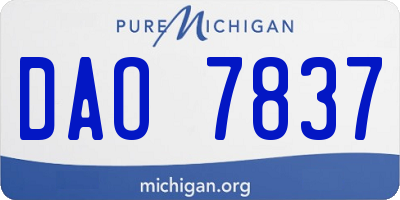 MI license plate DAO7837