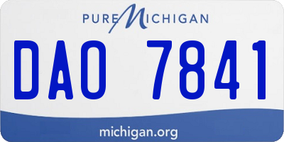 MI license plate DAO7841