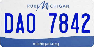 MI license plate DAO7842