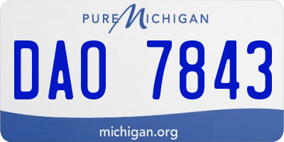 MI license plate DAO7843