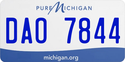 MI license plate DAO7844