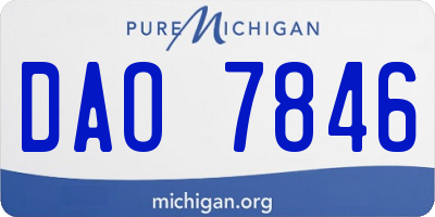 MI license plate DAO7846