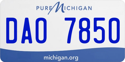 MI license plate DAO7850