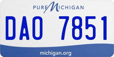 MI license plate DAO7851