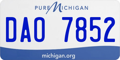 MI license plate DAO7852