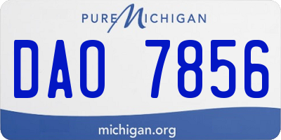 MI license plate DAO7856