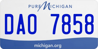 MI license plate DAO7858
