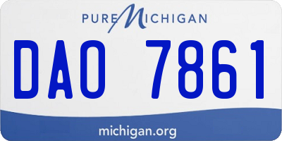 MI license plate DAO7861