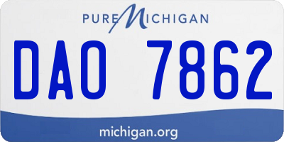 MI license plate DAO7862