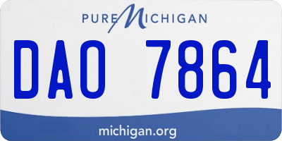 MI license plate DAO7864