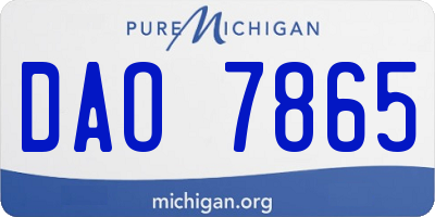 MI license plate DAO7865