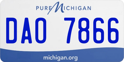MI license plate DAO7866