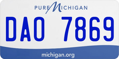 MI license plate DAO7869