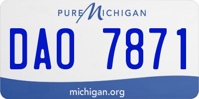 MI license plate DAO7871