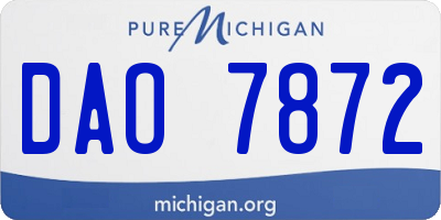 MI license plate DAO7872