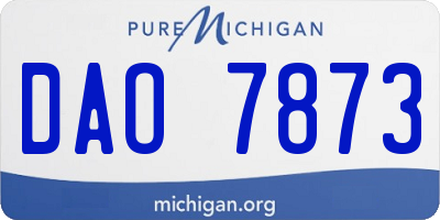 MI license plate DAO7873