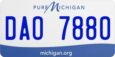 MI license plate DAO7880