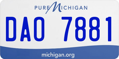 MI license plate DAO7881