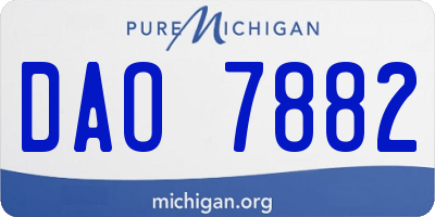 MI license plate DAO7882