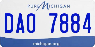 MI license plate DAO7884