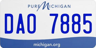 MI license plate DAO7885