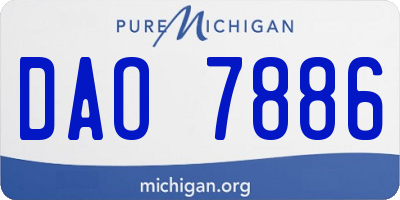 MI license plate DAO7886