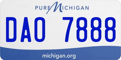 MI license plate DAO7888