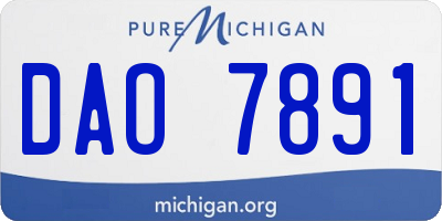 MI license plate DAO7891