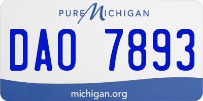 MI license plate DAO7893