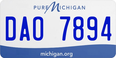 MI license plate DAO7894