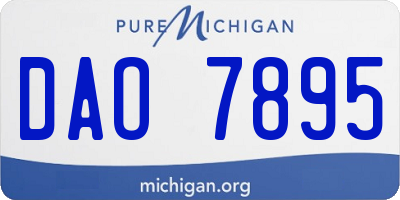 MI license plate DAO7895