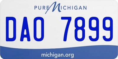 MI license plate DAO7899