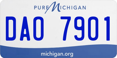 MI license plate DAO7901
