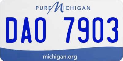 MI license plate DAO7903