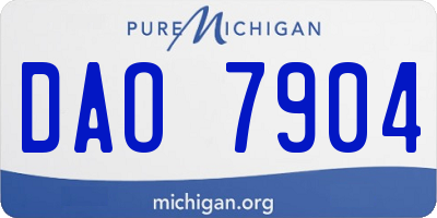 MI license plate DAO7904