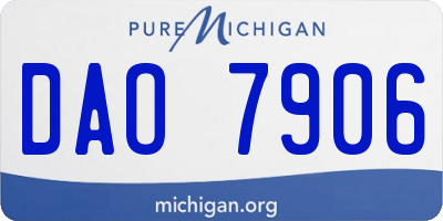 MI license plate DAO7906