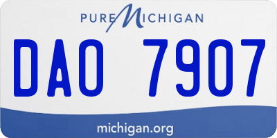 MI license plate DAO7907