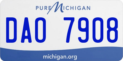 MI license plate DAO7908