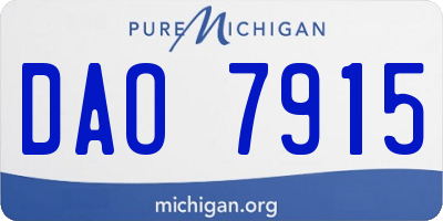 MI license plate DAO7915