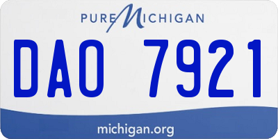 MI license plate DAO7921