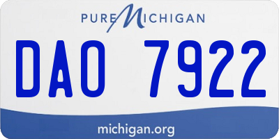 MI license plate DAO7922