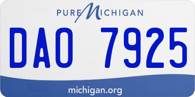 MI license plate DAO7925