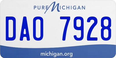 MI license plate DAO7928