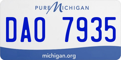 MI license plate DAO7935