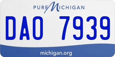 MI license plate DAO7939
