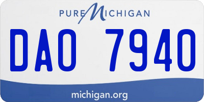 MI license plate DAO7940