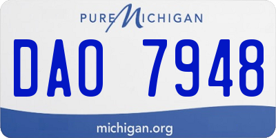 MI license plate DAO7948