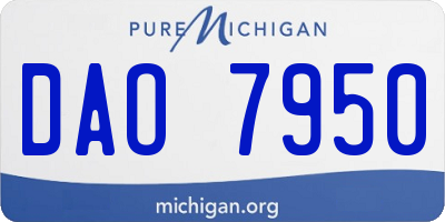 MI license plate DAO7950