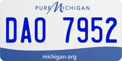 MI license plate DAO7952